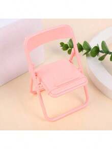1 Random Creative Folding Chair Desktop Mobile Phone Stand Stool Stand Ornaments Portable Lazy Stand Suitable For Daily Home Office