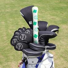Golf Club Head Cover BIG TEET Golf Alignment Stick Covers Training Aid  Ol 2 Sticks Lucky  Pattern - White - View 2