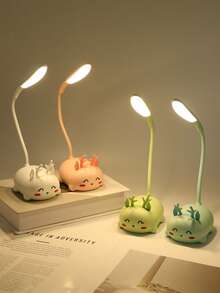 USB Rechargeable Eye-Caring Desk Lamp, Cute Cat LED Study Reading Light, Foldable, Dimmable Bedside Lamp For Bedroom, Student Dorm