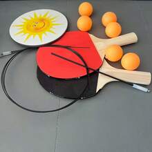 1 Set Table Tennis Racket Speed Training Kit, Indoor Ping Pong Agility Trainer, Home Practice Elastic Self-Training Soft Shaft Single/Double Player Training Device