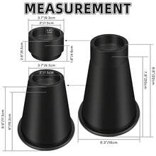 BouZaFoFa Heavy Duty Bed Risers Set Of 4,8" Adjustable Height, 3000LBS Capacity For Twin XL, Non-Slip Dorm Essentials, Fits Round/Square Legs - Black - View 2