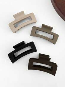 4pcs Medium Square Lightweight Hair Claw Clips In Mixed Coffee Colors, Suitable For Bun Hairstyles For Daily And Formal Occasions, Gift For Girlfriend, Back To School Season Hair Accessories Fall Hair Clips Autumn Decor Accessories For Women