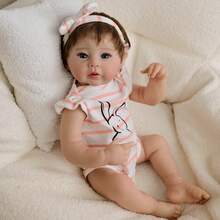 Lifelike Reborn Baby Dolls Girl Realistic Newborn 19 Inch Handmade Full Body Soft Vinyl Real Life Dolls Toddler Baby Dolls Gift Set For Kids Age 3+