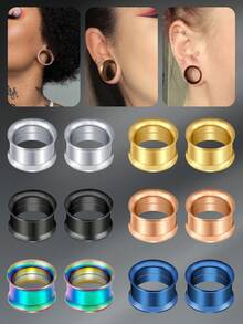 CIZME 4-16mm 2pcs Ear Gauges Stainless Steel Ear Tunnels Plugs Stretchers Expande Ear Piercing Jewelry For Women Men - Auricle - View 13