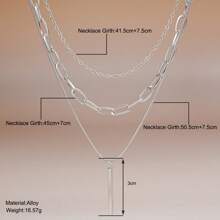 Naszyjnik z 3-warstwowym łańcuszkiem z jednym słowem, minimalistyczny i elegancki