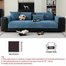 1 szt. Jednokolorowy, wodoodporny pokrowiec na sofę, skórzana etykieta, antypoślizgowy spód, przyjazny dla zwierząt, nie gubiący sierści, odpowiedni do sypialni, salonu, biura, wystroju wnętrz, pasuje do sof jednoosobowych, dwuosobowych, trzyosobowych, czteroosobowych i modułowych