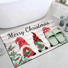 1pc Christmas Element Pattern Printed Silica Gel Kitchen Mat, Rectangular Carpet For Living Room, Bedroom, Hallway, Bathroom, Laundry Room - Polyester Rug, Suitable For Indoor And Outdoor Home Decor, Can Be Used As Christmas Gift And Christmas Decoration - Multicolor - View 16