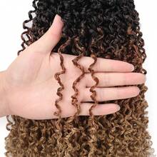 Cabello trenzado Yanky Twist - 8/10/12 pulgadas 1/9 paquetes (24 hebras/piezas) Trenzas cortas de primavera pre-retorcidas y esponjosas, trenzas de ganchillo pre-enrolladas de color negro natural, 1B/30/27 - Degradado - Ver 5