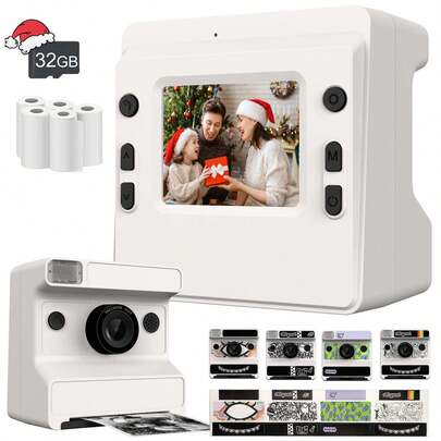 Kids Camara 48MP 1080P HD Video Camera Gifts For Kid Boys Girls Years Selfie Digital Camera For Little Photographer Beginners With , Sticker & 3 Rolls Photo Paper, Filters & Frames