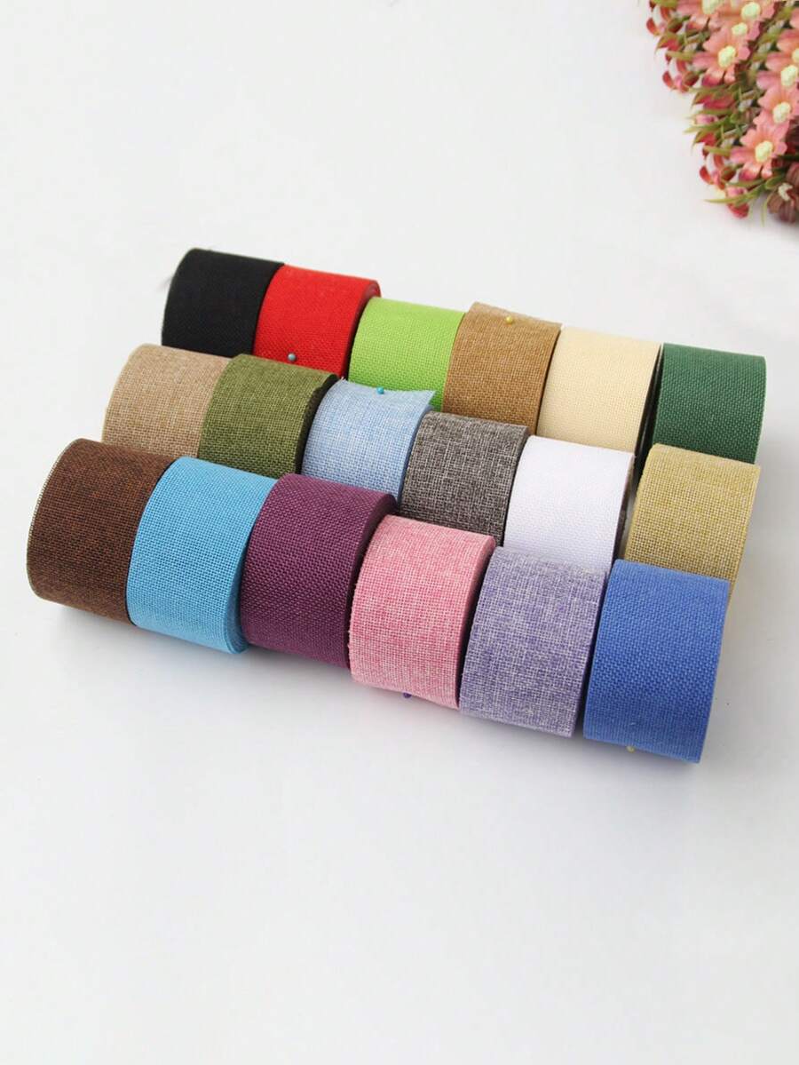 32.8ft/10m Colorful Woven Burlap Ribbon, 1.96in/5cm Wide, Suitable For DIY Crafts, Wedding Decor, Christmas Party Decoration, Halloween DIY, Event Venue Styling, Gift Wrapping, Multi-Color Options Christmas Decorations Winter Room Decor
