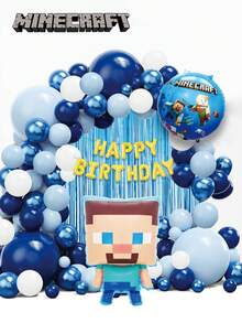Microsoft 59-częściowy zestaw balonów Mincraft oficjalnie licencjonowany, animowany, akcesoria peryferyjne, dekoracja, artykuły na imprezę tematyczną, urodziny, Boże Narodzenie, najlepszy wybór dla rodziny, przyjaciół, prezenty