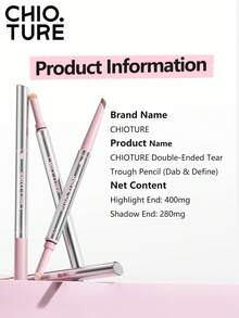 CHIOTURE Double-Ended Tear Trough Pencil Natural 3D Aegyo Sal Effect, Sweat-Proof And Smudge-Proof, Must-Have Eye Makeup Essential For Beginners And On-The-Go - 01 Oxy Apricot - View 9