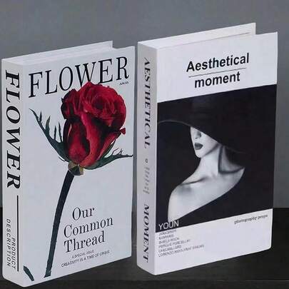 2pcs/3pcs Foldable Decorative Fake Books, Minimalist Decor Book Ornaments For Home, Showroom