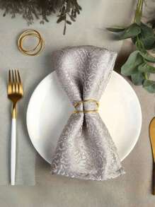 1pc/6pcs/12pcs/24pcs Golden Circle Napkin Rings, Simple Metal Double Circle Napkin Holder For Man&Woman, Reusable Family Gathering, Banquet, Minimalism Buckles For Table Setting, Party Holiday Supplies - Double Ring Napkin Buckle - View 12