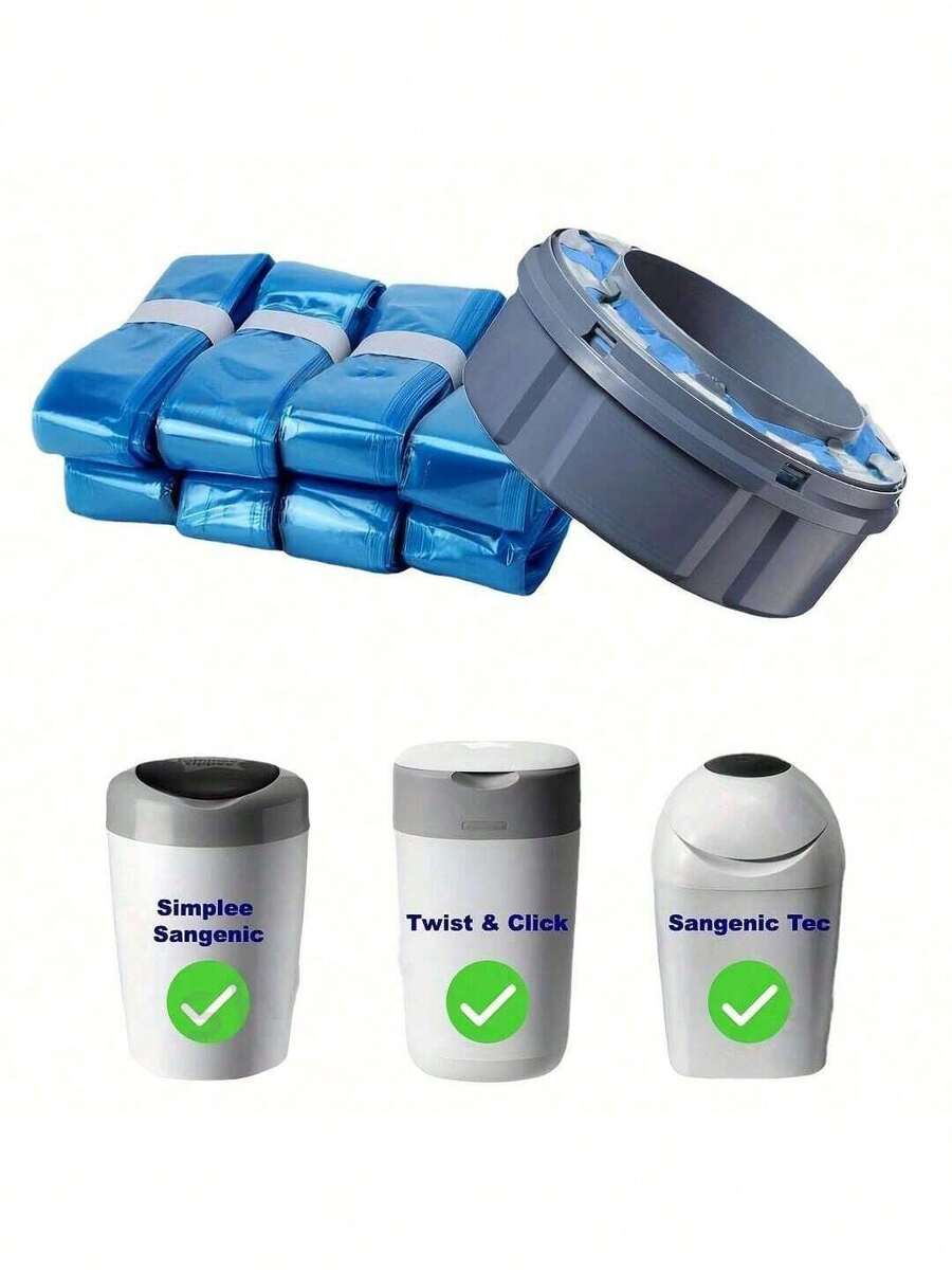 1pc/2pcs/4pcs/6pcs/8pcs Universal Diaper Pail Replacement Bags - Leak-Proof & Odor-Proof PEVA Material, Easy Tear & Durable, Suitable For Diaper Disposal, Compatible With Multiple Brands Trash Cans