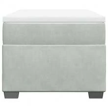 vidaXL Boxspringbett Mit Matratze Hellgrau 90x190 Cm Samt - Grey - View 4