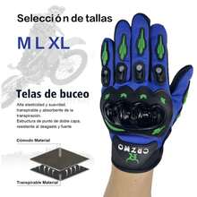 Guantes de motocicleta: transpirables, compatibles con pantallas táctiles, agarre antideslizante, equipo de motociclismo para hombre y mujer: mayor control y , diseño moderno, material flexible, para deportes al aire libre, estilo atlético, construcción duradera, ideal para motociclistas. - Azul - Ver 3