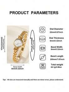 1 Set Of New Fashion Bracelet Women's Watch Retro Luxury Fashion Simple Elegant Light Luxury Elegant Versatile Watch Women's Quartz Watch Perfect For Everyday Wear, Birthday Gifts, Parties, Holiday Gatherings, And As The Ideal Gift For Yourself Or Friends