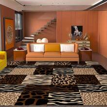 1pc Retro Leopard Black & Brown Area Rugs For Living Room, Floor Carpet For Bedroom, Carpets Home Decor Rugs, Homestay Hotel, Non-Slip Machine Washable Carpet, Home Decor Room Decor - Style 1 - View 3