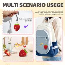 1 pieza Conjunto de crochet de fresa para principiantes, kits de postres de ganchillo con tutoriales de video paso a paso, fácil de aprender para principiantes, una actividad de bricolaje entretenida y agradable (accesorios en color aleatorio)