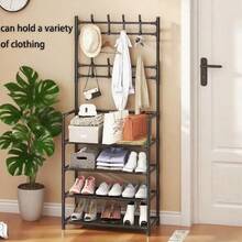 1 pieza Estantería de almacenamiento de múltiples capas, perchero de pie multifuncional para el hogar o dormitorio, gabinete para zapatos, estante para sombreros