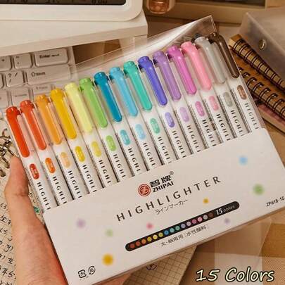 1 套荧光笔套装，双头便携式多功能荧光笔，重返校园