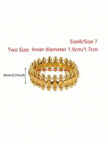 1 Stück Vintage Edelstahl-Kugel-Ring für Frauen, goldfarbener geometrischer Ring, Boho-Schmuck, Hip-Hop-Party-Schmuck, Geschenke