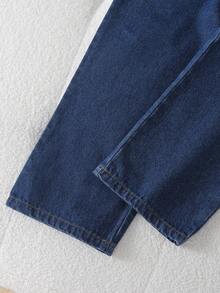 两件套女童休闲可爱蝴蝶结红色上衣搭配可爱蓝色水洗牛仔口袋长裤套装，秋冬新款 - 彩色 - 查看 6