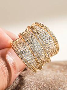 1 Pc Pretty Cubic Zirconia Ring For Women For Wedding Engagement Anniversary Party Jewelry Valentine's Day Gift