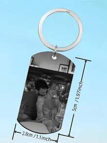 Custom Photo Keychain, Stylish Personalized Engraving Photo Keychain, Anniversary Gifts, Halloween Decorations, Backpack Hangings, Birthday Gift, Holiday Gift Valentine's Day Gift For Girlfriend Mother Graduation Christmas Gift Rose Gold, Platinum, Frost Gold Junior High School Students, Middle School Students, High School Students, College Students - Multicolor - View 3