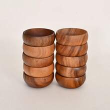 1/2/4/8pcs 3.14in/4.92in/5.51in/6.3in Handcarved Gourd Shaped Wooden Bowls - Rustic Wooden Salad/Snack Bowls, For Popcorn, Pasta, Candy, Cereal, Coconut Spread, Appetizers, Kitchen