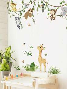 1PC/2pcs Removable PVC Wall Decals – [Honey Pot Bear, Vine Man Animal Monkey]Self-Adhesive Waterproof Wall Stickers For Home Decor, Room Decor, Wall Decor, And Kitchen – Easy To Apply, Ideal For Living Room, Bedroom, Or Office Home Decor