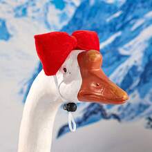 Christmas Porch Goose Outfit Cute Skirt Costume With Head Bow For Lawn Goose Statue, Patio Decoration