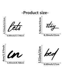 4 metalowe tabliczki ścienne "Let's Stay In Bed", rustykalna dekoracja z żelaza do domu, idealny prezent na parapetówkę