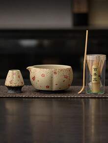 Bộ trà Matcha gốm sứ Nhật Bản 4 món: Bao gồm bát trà Matcha, phới lồng, muỗng múc trà và que khuấy. Lý tưởng để pha trà Matcha và thưởng thức tại nhà cùng bạn bè. - Nhiều màu - Xem 10