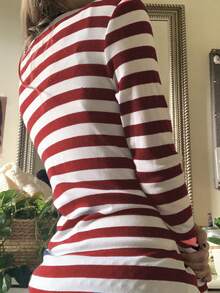 Y2k Fairy Grunge Tops Women Long Sleeve V Neck Slim Fit Shirts Teen Girl Vintage Aesthetic Tee Halloween Streetwear - 紅色 - 查看 4