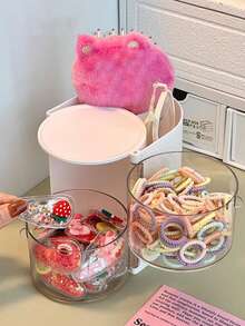 1pc Baby Multi-Layer Rotating Hair Accessory Storage Box, Baby Rotating Storage Box, Baby Hair Clips, Hair Accessories, Hair Ties - Multicolor - View 6