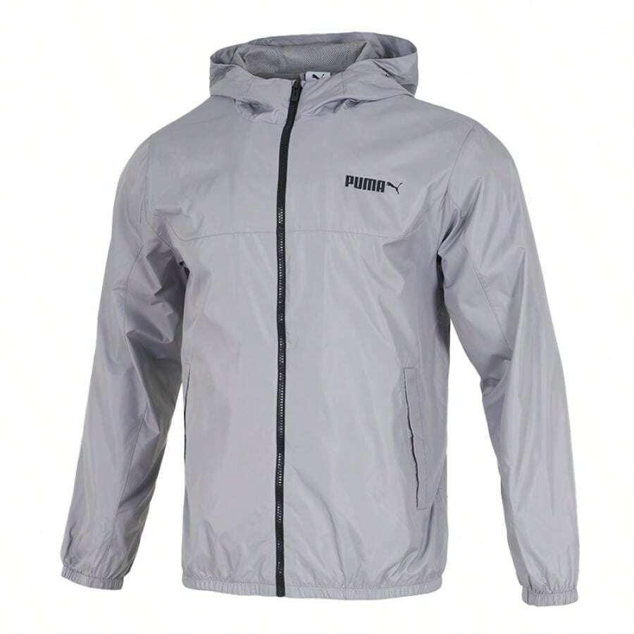 Puma Men's Jacket/Coat Ess Regular Windbreaker, Outdoor Sports Casual Soft Lightweight Jacket 693713-63 - Grey - View 1