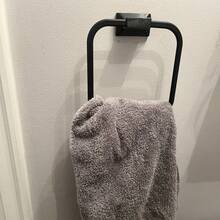 1pc Space Aluminum Rust-Proof Wall Mounted Towel Rack, Bathroom Storage Organizer, Space Saving Necessity, Household Essential