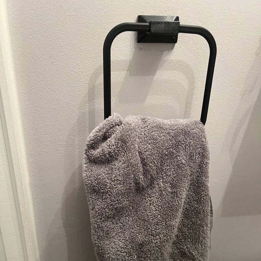 1pc Space Aluminum Rust-Proof Wall Mounted Towel Rack, Bathroom Storage Organizer, Space Saving Necessity, Household Essential