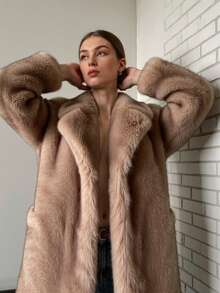 New Fashionable Faux Fur Coat, Elegant Women's Parka Winter Jacket