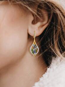 1 Đôi bông tai dáng dài đính đá Cubic Zirconia xinh xắn dành cho nữ, thích hợp làm quà tặng đám cưới, lễ đính hôn, tiệc tùng hoặc ngày Valentine. - 6 # - Xem 11