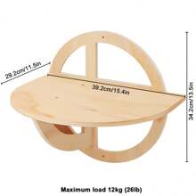 1pc Wall-Mounted Cat Ladder Cat Perch, Wooden Cat Wall Shelf For Playing, Climbing And Jumping, Cat Wall Furniture, Max Load 12kg (26lb) - Multicolor - View 7