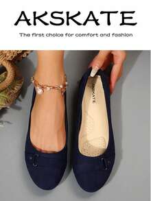 Classic Buckle - Detail Ballet Flats: Perfect For Office To Evening Transitions Preppy    Buckle    Home - 藏青色 - 查看 3