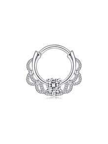 1 chiếc nhẫn bấm vách ngăn 16G bằng thép không gỉ, đồng thau, đá CZ, sụn Opal, vòng xoắn ốc, khuyên tai hình vành tai, khuyên mũi, vòng bấm phân đoạn có bản lề, đồ trang sức xỏ khuyên - Vòng mũi - Xem 21