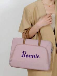 Customized And Personalized Halloween Text Name Computer Bag, Large Capacity Portable Computer Bag, Daily Fashionable Multi-Functional Computer Bag, Simple Customized Briefcase, Suitable For Commuting, Shopping, Business Trip, Vacation, As A Gift For Father, Mother, Sisters, Brother, Friend, Couple.