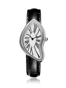 1 件男士复古时尚奢华创意扭曲罗马数字石英表，适合商务、休闲、社交场合、圣诞礼物 - A - 查看 12