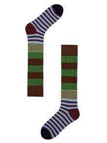 1 Pair/2 Pairs/4 Pairs Minimalist Striped Outdoor Mid,Calf Socks, Elastic, Moisture,Wicking, Breathable, Comfortable, Cozy Socks