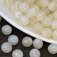 50pcs Dreamy Spring And Summer Starry Sky Fine Glitter Resin Round Beads Scattered Beads Handmade DIY Beaded Bracelet Materials