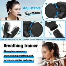 Un entrenador de fitness con 4 ejercicios de pulmón, perfecto para adultos, personas mayores, niños, nadadores, corredores, atletas de todas las disciplinas e incluso cantantes que quieran mejorar su control aéreo. Ideal para entrenamiento de resistencia, correr, nadar y más. - Negro - Ver 8